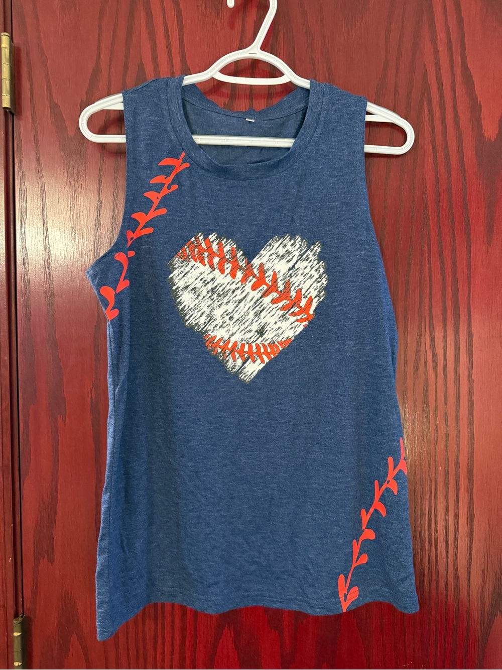 Women’s Navy Blue Baseball Heart Tank Top